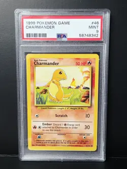 POKEMON BASE UNLIMITED #46 CHARMANDER PSA 9 MINT VERY NICE!!! - Image 1
