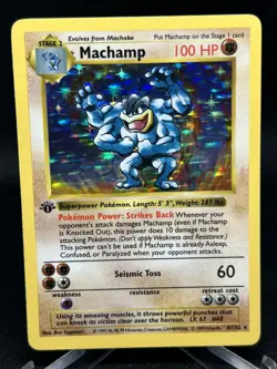 1999 Pokemon TCG Machamp Base Set 8/102 1st Edition Holo Rare - Image 1