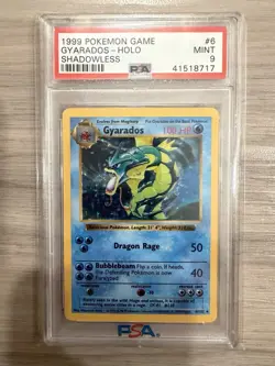 1999 Pokemon Shadowless Gyarados PSA 9 Mint Holo #6 Base Set - Image 1