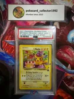 2021 Pokemon Celebrations Classic Collection BIRTHDAY PIKACHU Holo #159 PSA 10 - Image 1