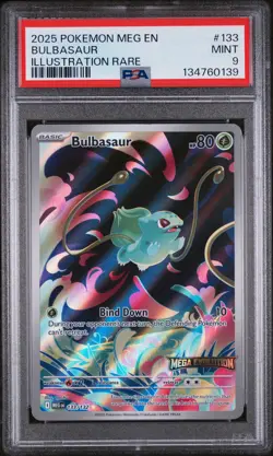 2025 POKEMON MEG EN-MEGA EVOLUTION ILLUSTRATION RARE #133 BULBASAUR PSA 9 - Image 1