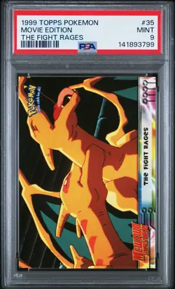 1999 TOPPS POKEMON THE MOVIE EDITION THE FIGHT RAGES #35 MOVIE EDITION PSA 9 - Image 1