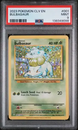 2023 POKEMON CLASSIC VENUSAUR & LUGIA EX DECK #001 BULBASAUR PSA 9 - Image 1