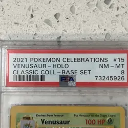 2021 Pokemon Celebrations Venusaur Holo Psa 8 Classic Collection Baseset 15/102 - Image 3