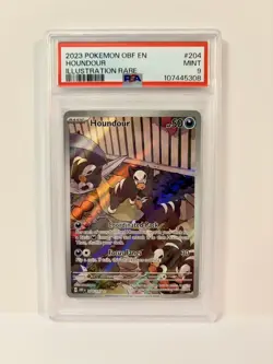 2023 Pokemon Obsidian Flames Houndour 204/197 Illustration Rare - PSA 9 MINT - Image 1