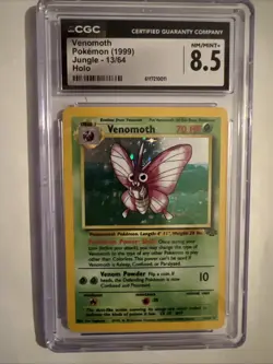 Pokemon 1999 Jungle Venomoth 13/64 Holo Rare CGC 8.5 - Image 1