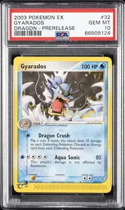 2003 POKEMON EX DRAGON PRERELEASE #32 GYARADOS PSA 10 - Image 1