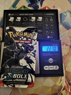 Heavy! 22.70g Pokemon TCG SV 10.5 Black Bolt Booster Pack Sealed! - Image 1