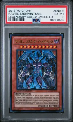 2018 YU-GI-OH! LEGEND COLL 2 GAMEBOARD ED #EN003 RAVIEL, LORD OF PHANTASMS PSA 6 - Image 1