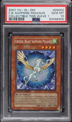 PSA 10 Crystal Beast Sapphire Pegasus Secret CT04-EN002 Yugioh Collectible Tins - Image 1