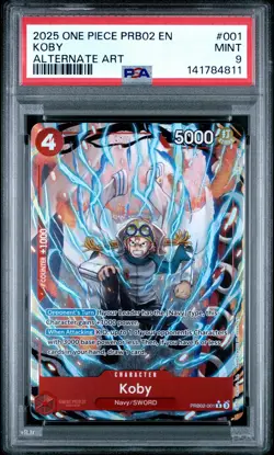 2025 ONE PIECE PRB02-PREMIUM BOOSTER ALTERNATE ART #001 KOBY PSA 9 - Image 1