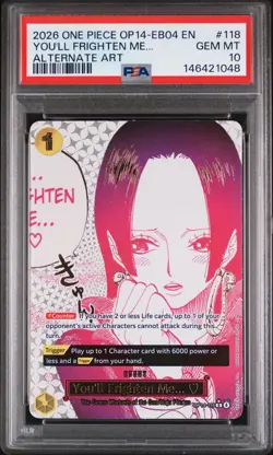2026 ONE PIECE THE AZURE SEA'S SEVEN ALT ART #118 YOU'LL FRIGHTEN ME... PSA 10 - Image 1