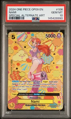 2024 ONE PIECE OP09-EMPERORS IN THE NEW WORLD SPECIAL ALTERNATE ART NAMI PSA 10 - Image 1