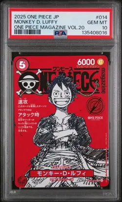 2025 ONE PIECE JAPANESE PROMOS MAGAZINE VOL.20 #014 MONKEY D. LUFFY PSA 10 - Image 1