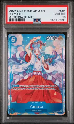 2025 ONE PIECE OP13-CARRYING ON HIS WILL ALTERNATE ART #054 YAMATO PSA 10 - Image 1