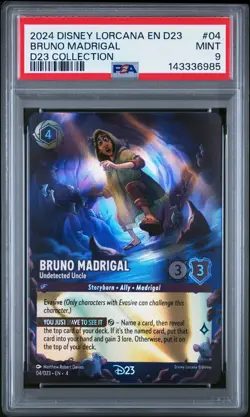 2024 DISNEY LORCANA D23 COLLECTION #04 BRUNO MADRIGAL UNDETECTED UNCLE PSA 9 - Image 1