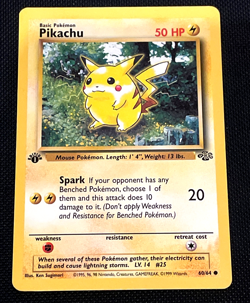 (1/2) LP COOLER THAN COOL Pikachu stamp first edition jungle card Pokemon 60/64 - Image 1