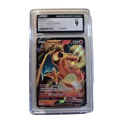 Charizard V CGC 8.5 Brilliant Stars 017/172 Ultra Rare Holo Pokemon Card - Image 1