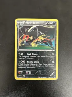 Pokemon TCG Houndoom Card 56/101 Plasma Blast Reverse Holo Rare - Image 1