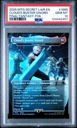 2025 MTG SECRET LAIR DROP #1865 CLOUD'S BUSTER SWORD PSA 10 - Image 2