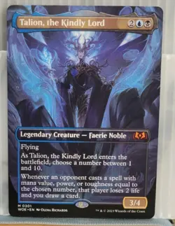 Mtg TALION, THE KINDLY LORD BORDERLESS NM Wilds Of Eldraine 0301 -Argo- - Image 1