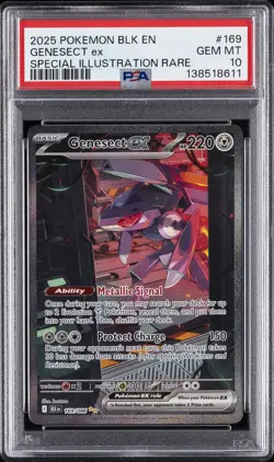 2025 POKEMON BLK EN-BLACK BOLT SPECIAL ILLUSTRATION RARE #169 GENESECT EX PSA 10 - Image 1