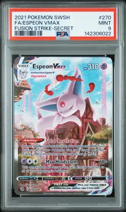 2021 POKEMON SWORD & SHIELD FUSION STRIKE SECRET #270 FULL ART/ESPEON VMAX PSA 9 - Image 1