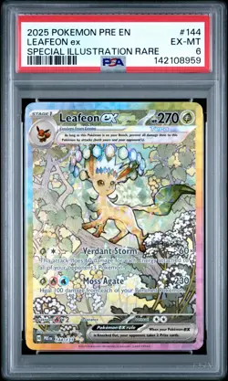 2025 POKEMON PRISMATIC EVOLUTIONS SPECIAL ILLUSTRATION RARE LEAFEON EX PSA 6 - Image 1