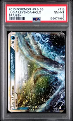 2010 POKEMON HEARTGOLD & SOULSILVER SPANISH #113 LUGIA LEYENDA-HOLO PSA 8 - Image 1