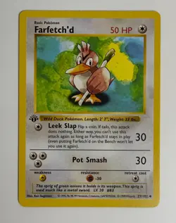 1999 WOTC POKEMON BASE SET SHADOWLESS 1ST EDITION FARFETCH'D 27/102 UNCOMMON B - Image 3