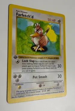 1999 WOTC POKEMON BASE SET SHADOWLESS 1ST EDITION FARFETCH'D 27/102 UNCOMMON B - Image 4