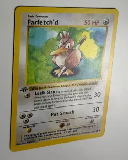 1999 WOTC POKEMON BASE SET SHADOWLESS 1ST EDITION FARFETCH'D 27/102 UNCOMMON B - Image 5