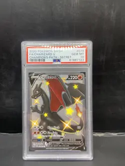 2020 Pokemon Champions Path SWSH Full Art 079 Secret Rare Charizard V PSA 10! - Image 1