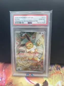 Pokemon Eevee TCG 173 Holo Promo Prismatic Evolutions PSA 10 - Image 1