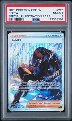 2023 POKEMON OBF EN-OBSIDIAN FLAMES SPECIAL ILLUSTRATION RARE #226 GEETA PSA 8 - Image 1
