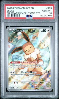 2025 POKEMON SVP EN-SV BLACK STAR PROMO #173 EEVEE PSA 10 - Image 1