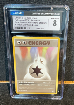 1998 POKEMON JPN GYM DECK DOUBLE COLORLESS ENERGY CGC 8 - Image 1