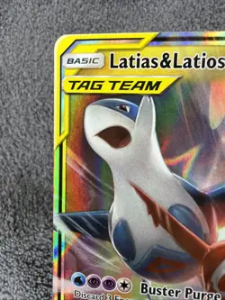 2019 Pokemon Sun Moon Team Up Latias Latios GX Full Art #113/181 NM - Image 2