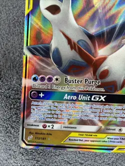 2019 Pokemon Sun Moon Team Up Latias Latios GX Full Art #113/181 NM - Image 5