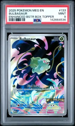 2025 POKEMON MEG EN-MEGA EVOLUTION ENHANCED BOOSTER BOX TOPPER BULBASAUR PSA 9 - Image 1