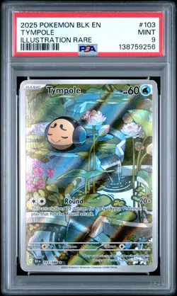 2025 POKEMON BLK EN-BLACK BOLT ILLUSTRATION RARE #103 TYMPOLE PSA 9 - Image 1