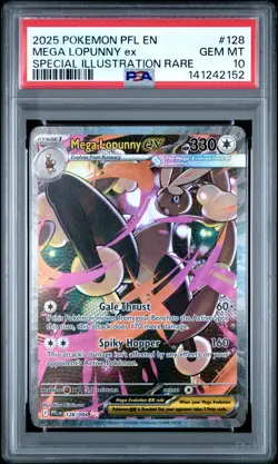 2025 POKEMON PHANTASMAL FLAMES SPECIAL ILLUSTRATION RARE MEGA LOPUNNY EX PSA 10 - Image 1