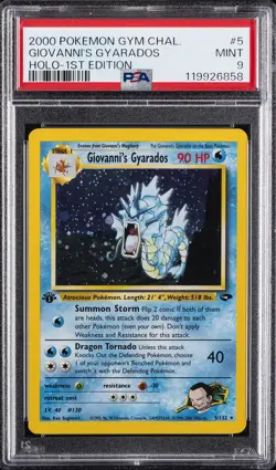 2000 POKEMON GYM CHALLENGE HOLO-1ST EDITION #5 GIOVANNI'S GYARADOS PSA 9 - Image 1
