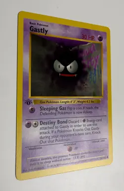 1999 WOTC POKEMON BASE SET SHADOWLESS 1ST EDITION GASTLY 50/102 COMMON NM B - Image 4