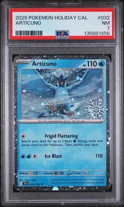 2025 POKEMON HOLIDAY CALENDAR #032 ARTICUNO PSA 7 - Image 1