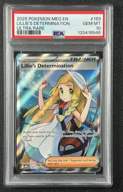 LILLIE'S DETERMINATION PSA 10 2025 POKEMON MEGA EVOLUTION #169/132 ULTRA RARE 46 - Image 1