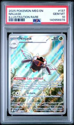 2025 POKEMON MEG EN-MEGA EVOLUTION ILLUSTRATION RARE #137 NINJASK PSA 10 - Image 1