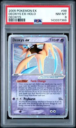 2005 POKEMON EX DEOXYS #98 DEOXYS EX-HOLO PSA 8 - Image 1