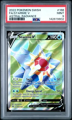 2022 POKEMON SWORD & SHIELD ASTRAL RADIANCE #166 FULL ART/STARMIE V PSA 9 - Image 1