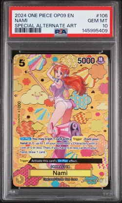 2024 ONE PIECE OP09-EMPERORS IN THE NEW WORLD SPECIAL ALTERNATE ART NAMI PSA 10 - Image 1